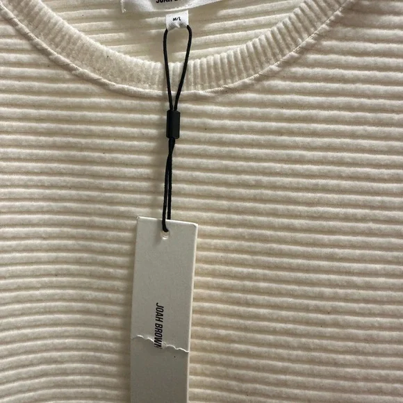 Joah Brown Cream Crew Neck Sweater with Textured Knit